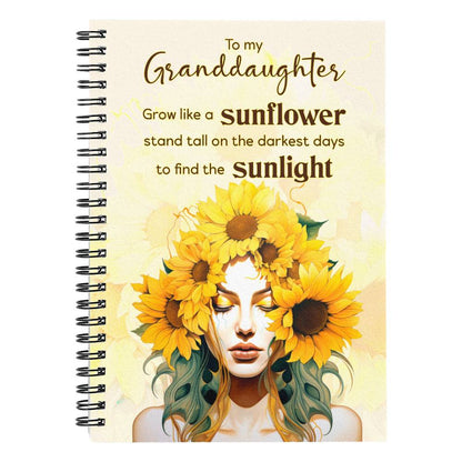 Granddaughter- Find the Sunlight- Spiral Notebook-Inspirational- Memory Journal- Birthday, Graduation, Christmas