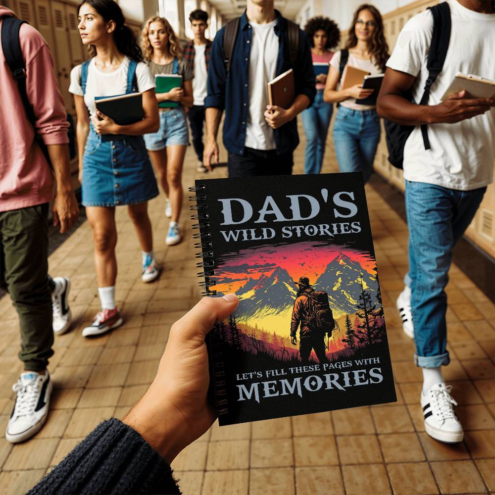 Dad's Wild Stories Spiral Notebook -Memory Book- Legacy Journal - Dad Birthday, Christmas, Father's Day
