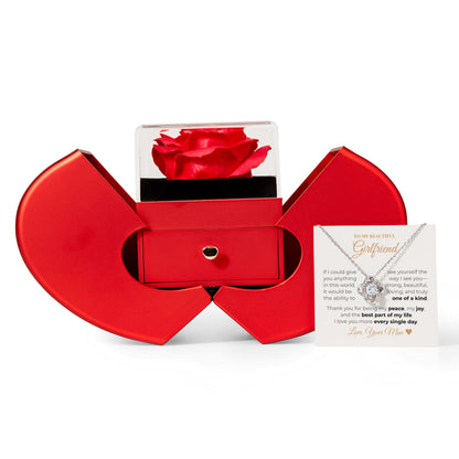 To My Beautiful Girlfriend – Love Knot Necklace with Rose Box