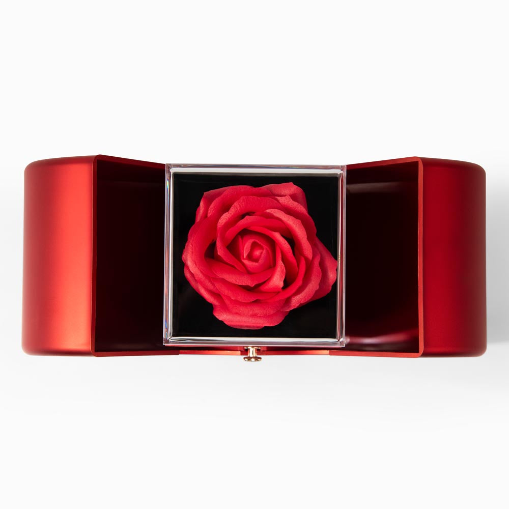 To My Beautiful Wife – Love Knot Necklace Gift Set with Red Heart Rose Box