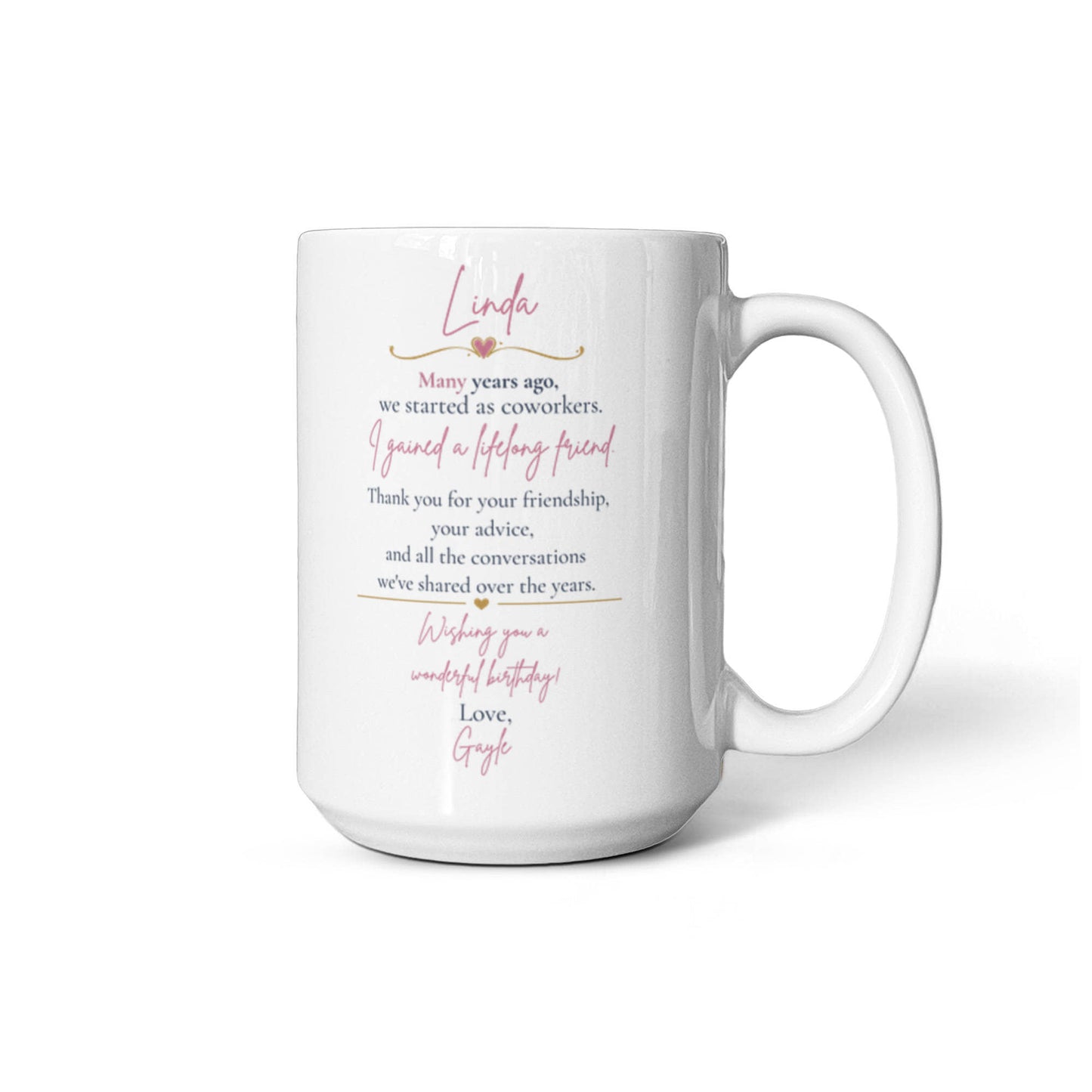 Happy Birthday Linda Coffee Mug- 15oz.