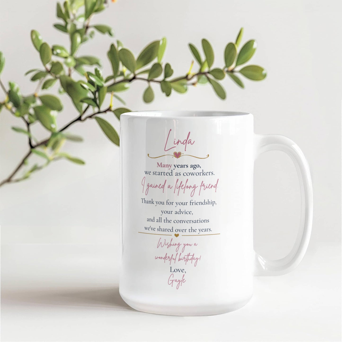 Happy Birthday Linda Coffee Mug- 15oz.