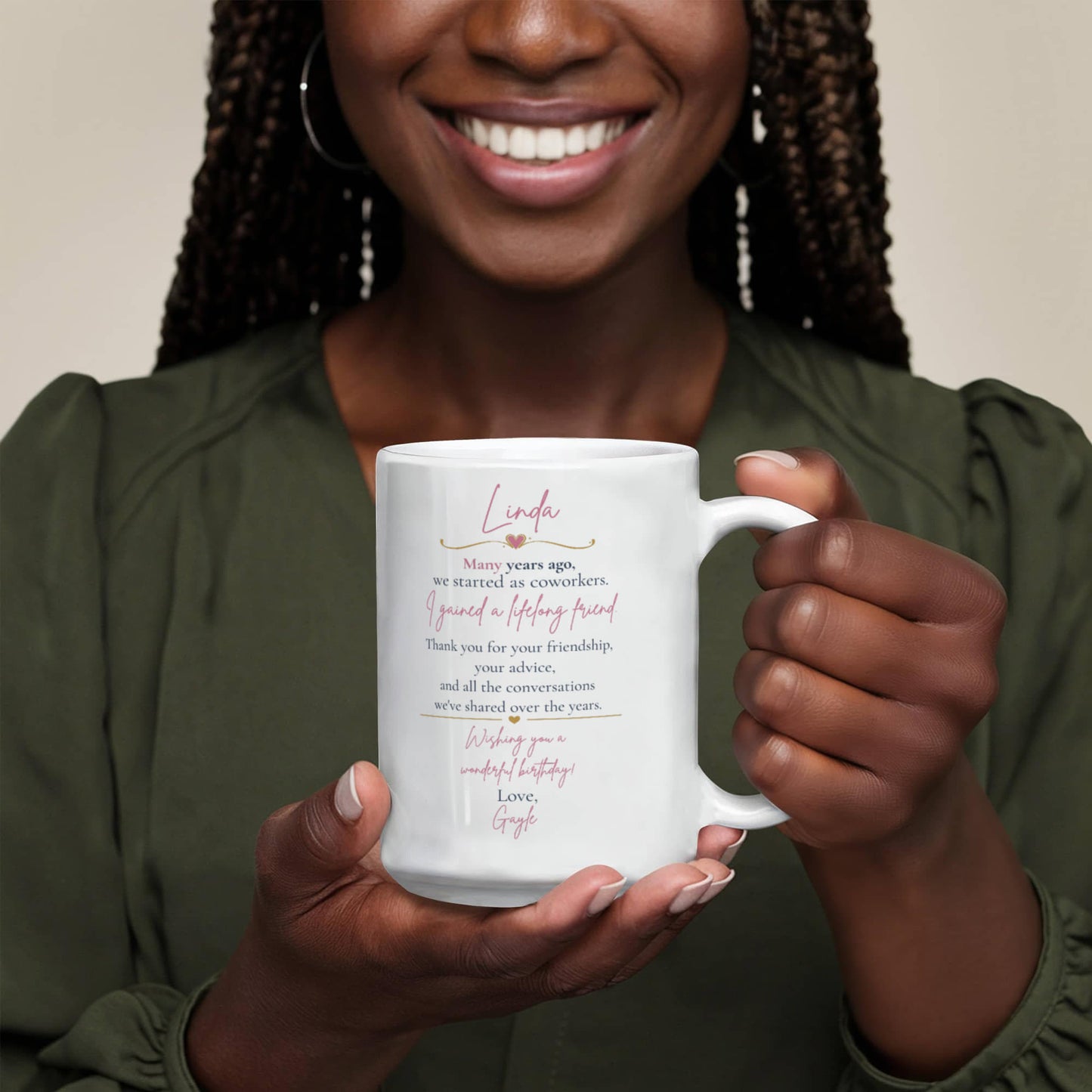 Happy Birthday Linda Coffee Mug- 15oz.