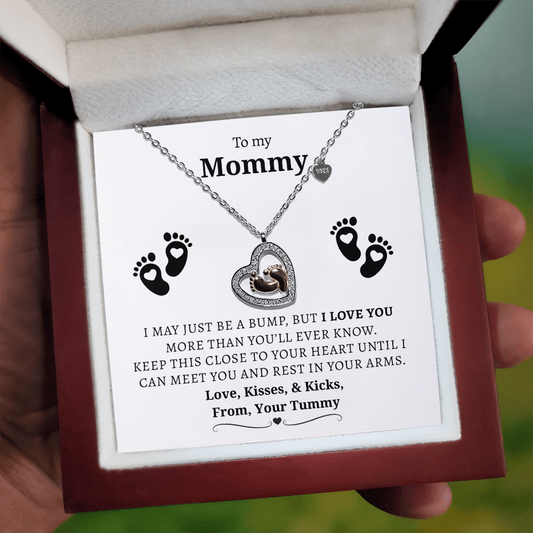 "Mommy To Be" Baby Feet Heart-shaped Necklace Gift for Pregnant Mothers