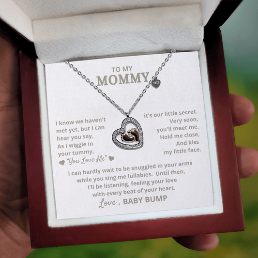 "Mommy To Be"| You Love Me| Baby Feet Heart-shaped Necklace Gift for Pregnant Mothers