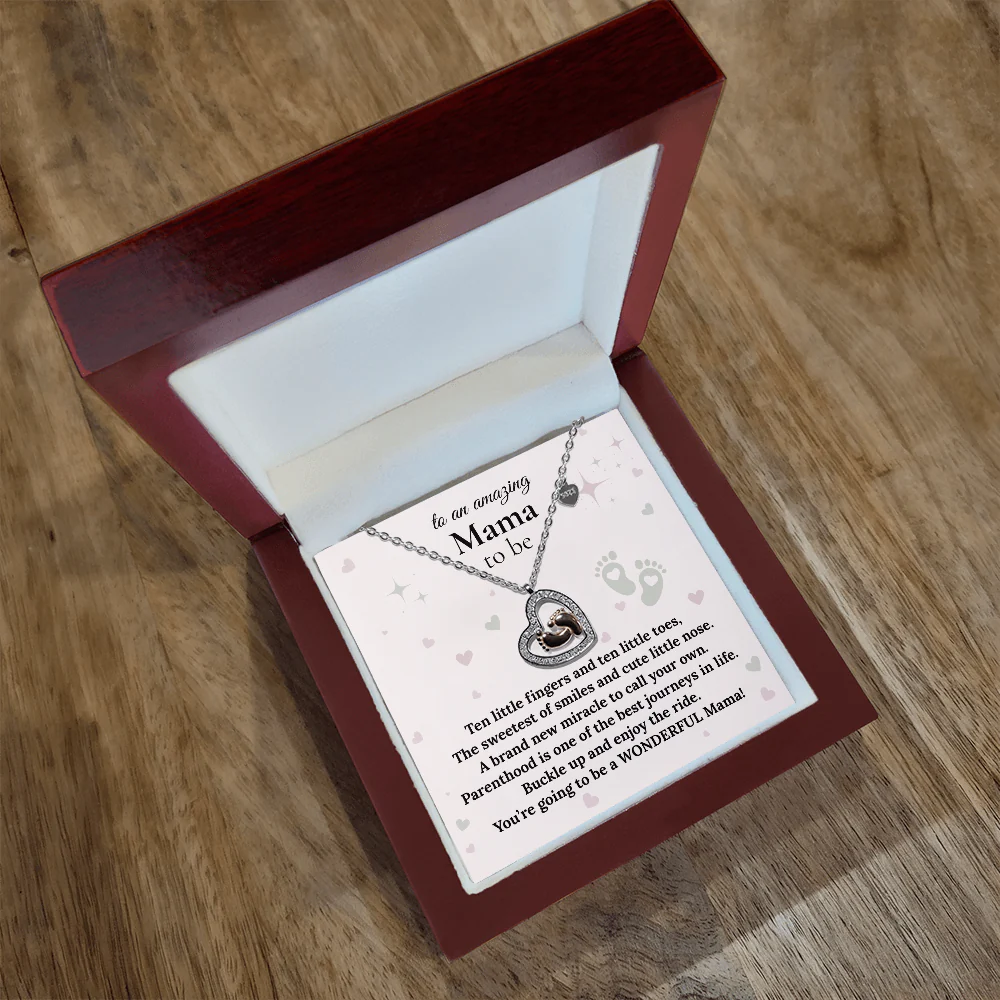 "Mama to be"| Sweetest of Smiles|  Baby Feet Heart-shaped Necklace Gift for Pregnant Mothers