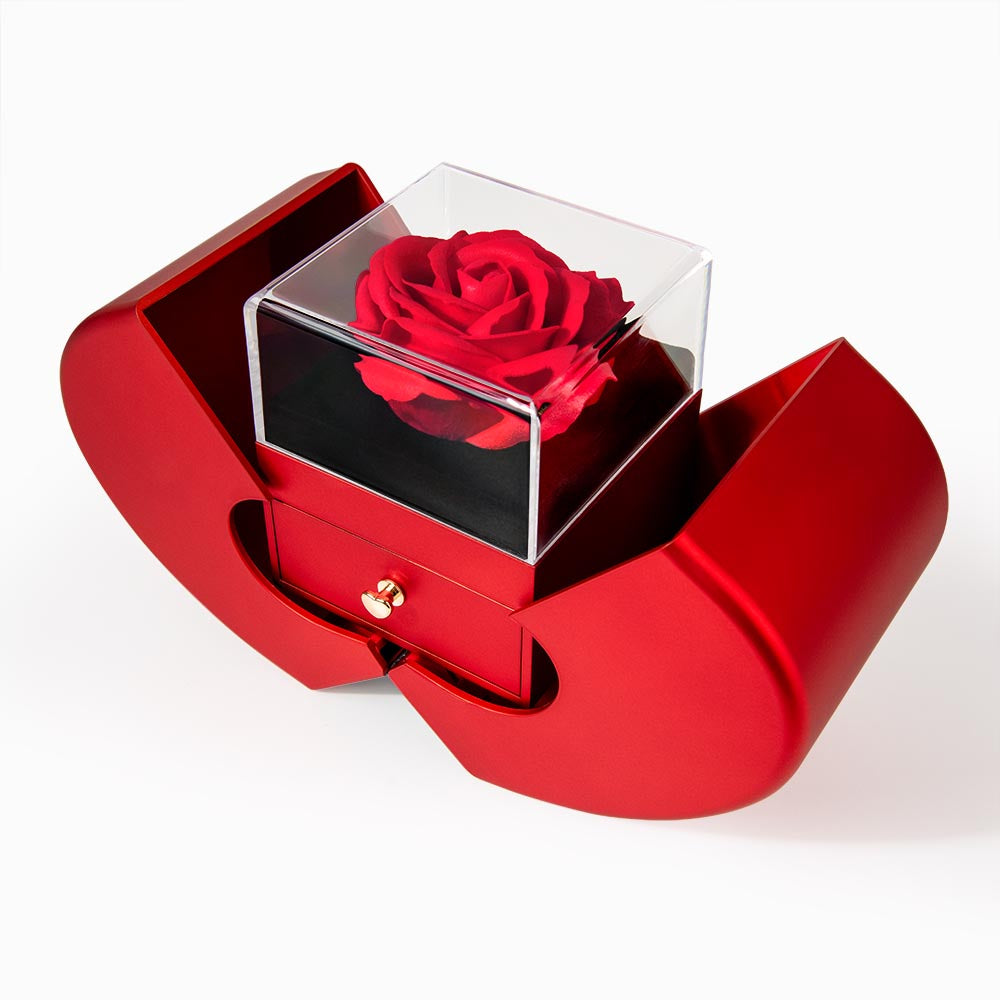 To My Beautiful Wife – Forever Love Heart Necklace & Rose Box