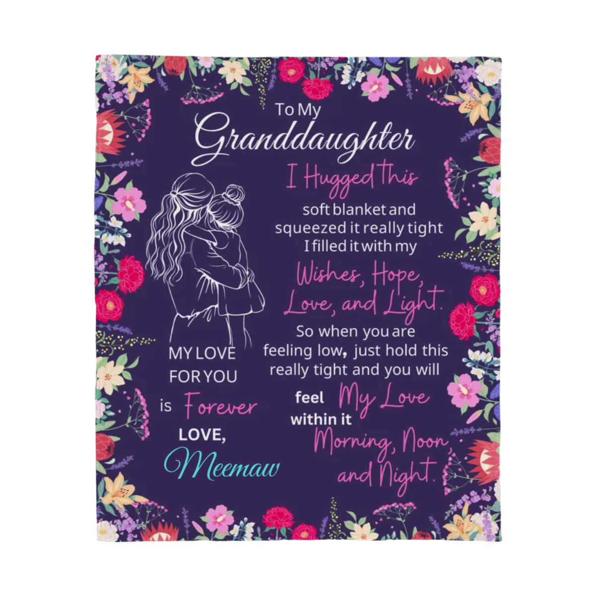 Personalized Granddaughter| Sweet Words| Custom Jersey Fleece Blanket 50" x 60"