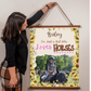 Girl Who Loves Horses-Personalized PHOTO- Wood Framed Wall Tapestry