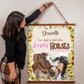 Girl Who Loves Horses-Personalized PHOTO- Wood Framed Wall Tapestry