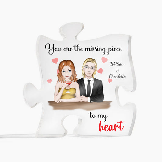 Couple's Romantic Personalized Gift-Missing Piece- Puzzle Piece Acrylic Plaque