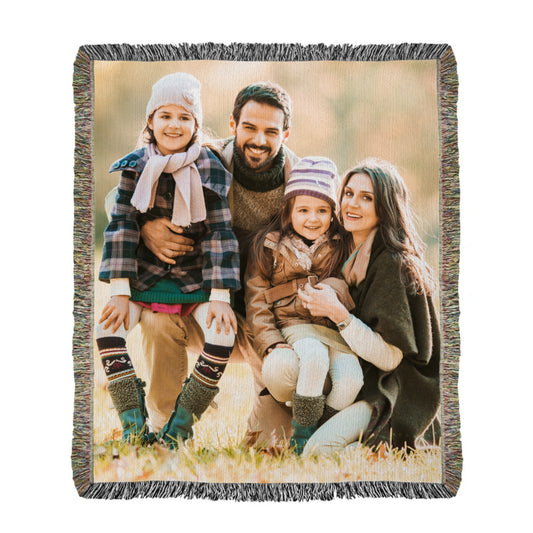 Custom Photo Keepsake- Family Heirloom Woven Blanket 50" x 60"