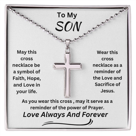 Gift For Son-Faith, Hope, Love- Cross Necklace