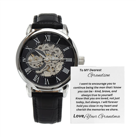 Gift For Grandson-Cherish The Memories We Have-Men's Openwork Watch