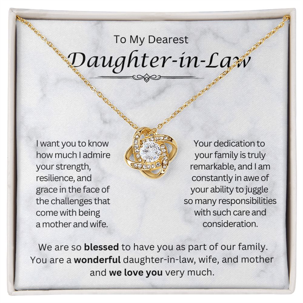 Gift For Daughter-in-Law Necklace -Admire Your Strength- Love Knot Necklace