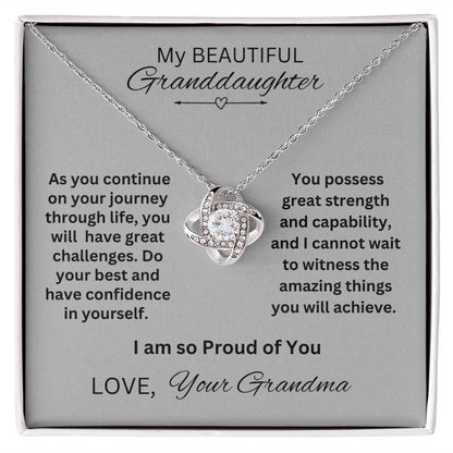 Gift For Granddaughter -  Your Journey Through Life - Love Knot Necklace