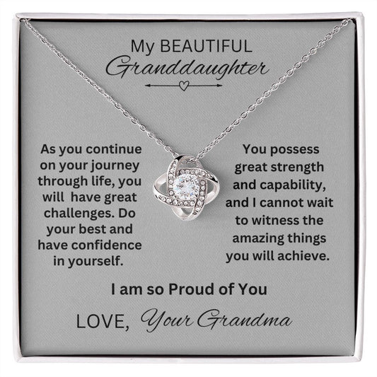 Gift For Granddaughter -  Your Journey Through Life - Love Knot Necklace