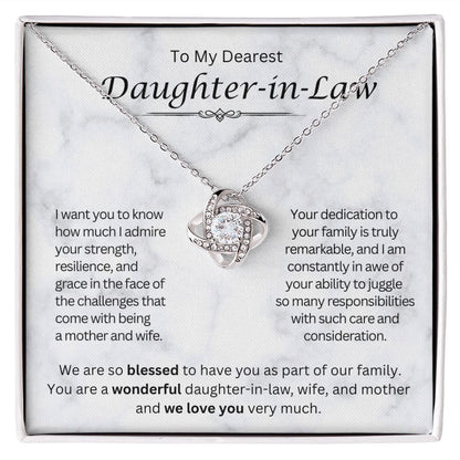 Gift For Daughter-in-Law Necklace -Admire Your Strength- Love Knot Necklace
