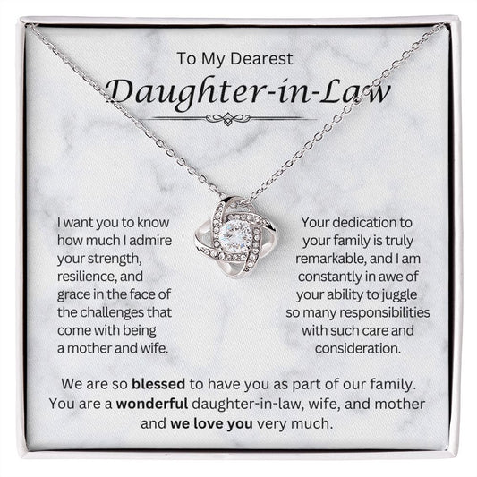 Gift For Daughter-in-Law Necklace -Admire Your Strength- Love Knot Necklace