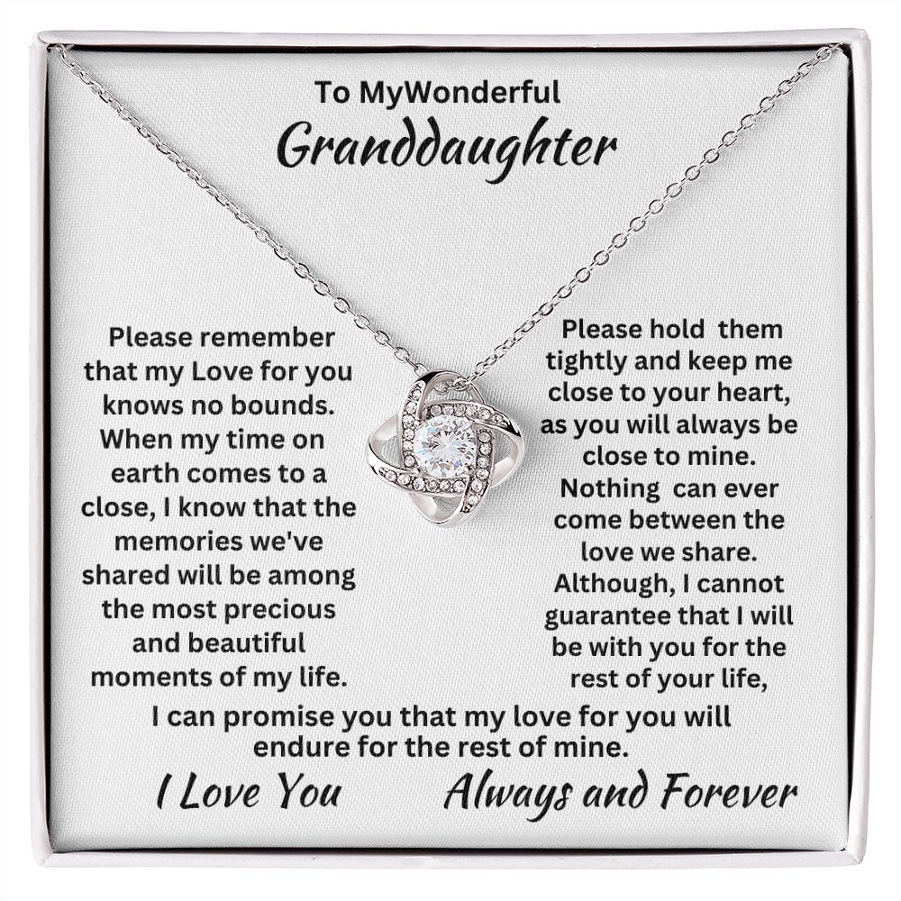 Gift For Granddaughter-Most Precious And Beautiful Moments-Love Knot Necklace