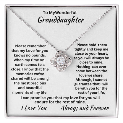 Gift For Granddaughter-Most Precious And Beautiful Moments-Love Knot Necklace