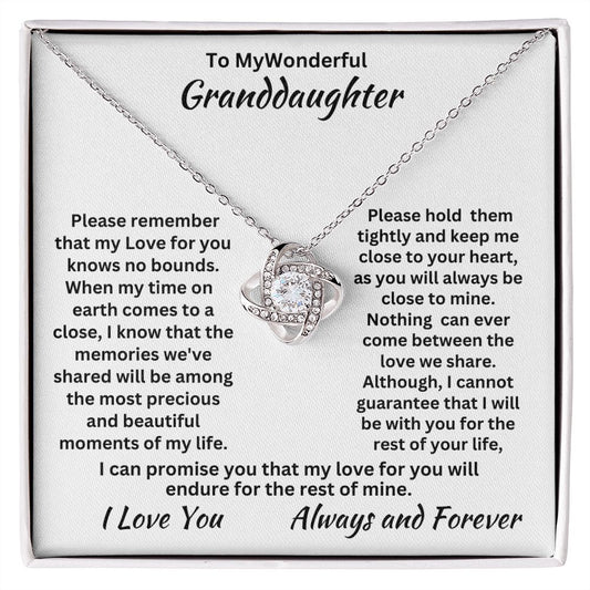 Gift For Granddaughter-Most Precious And Beautiful Moments-Love Knot Necklace