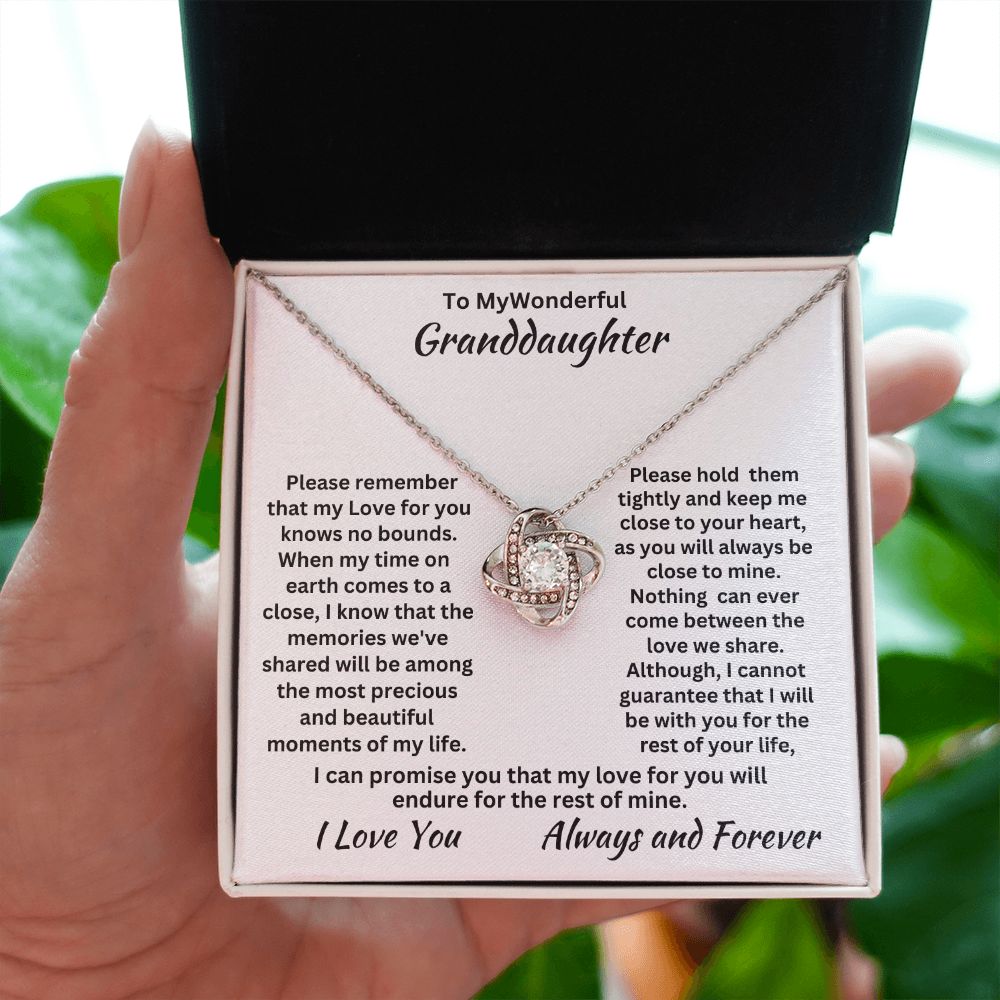 Gift For Granddaughter-Most Precious And Beautiful Moments-Love Knot Necklace
