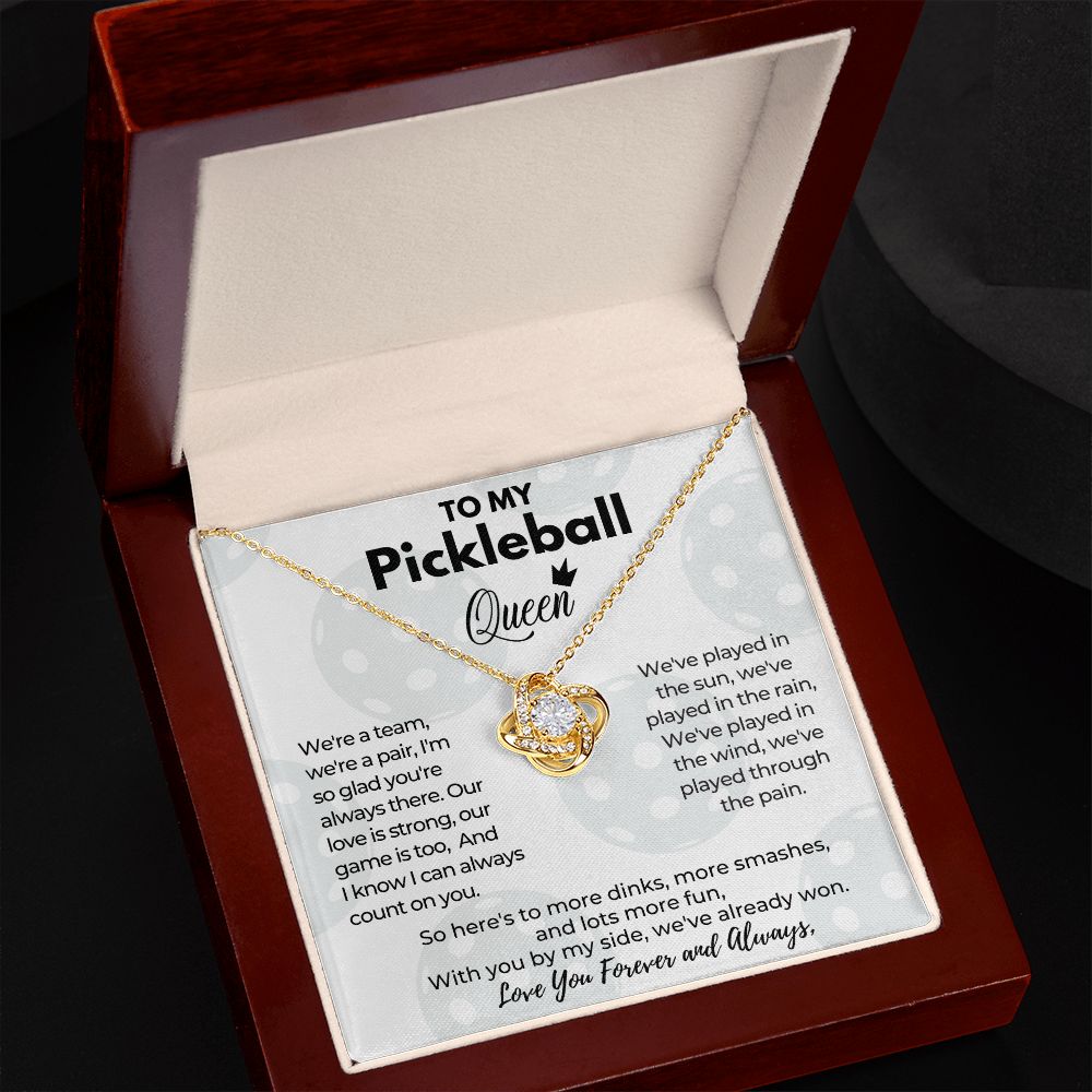 Gift For A Queen  "Wife" - "We're a Team, We're a Pair- Love Knot Necklace