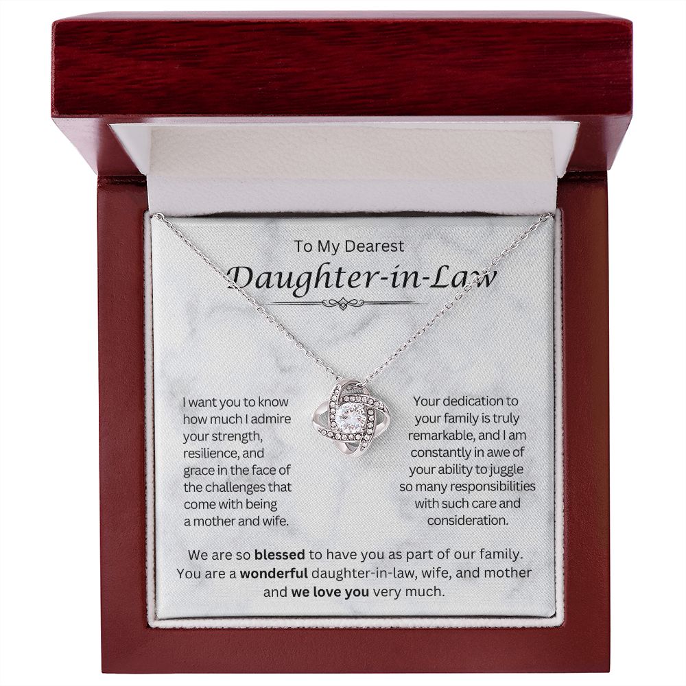 Gift For Daughter-in-Law Necklace -Admire Your Strength- Love Knot Necklace