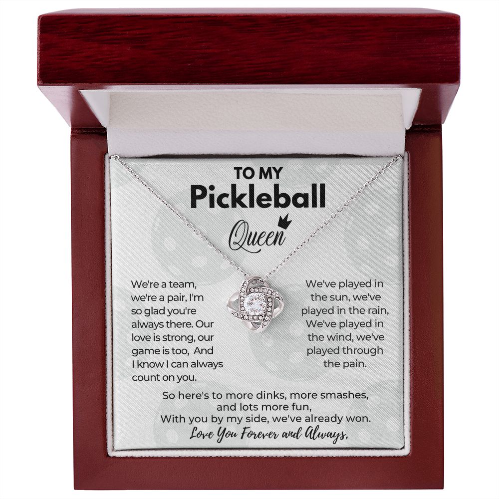 Gift For A Queen  "Wife" - "We're a Team, We're a Pair- Love Knot Necklace