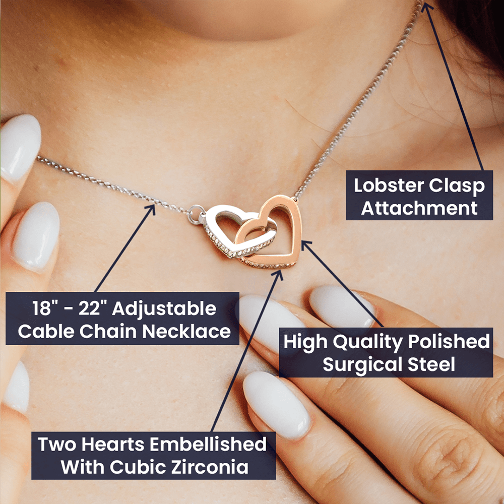 Gifts For Mom- Pick Up My Poo-Interlocking Hearts Necklace
