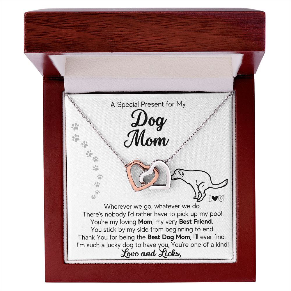 Gifts For Mom- Pick Up My Poo-Interlocking Hearts Necklace