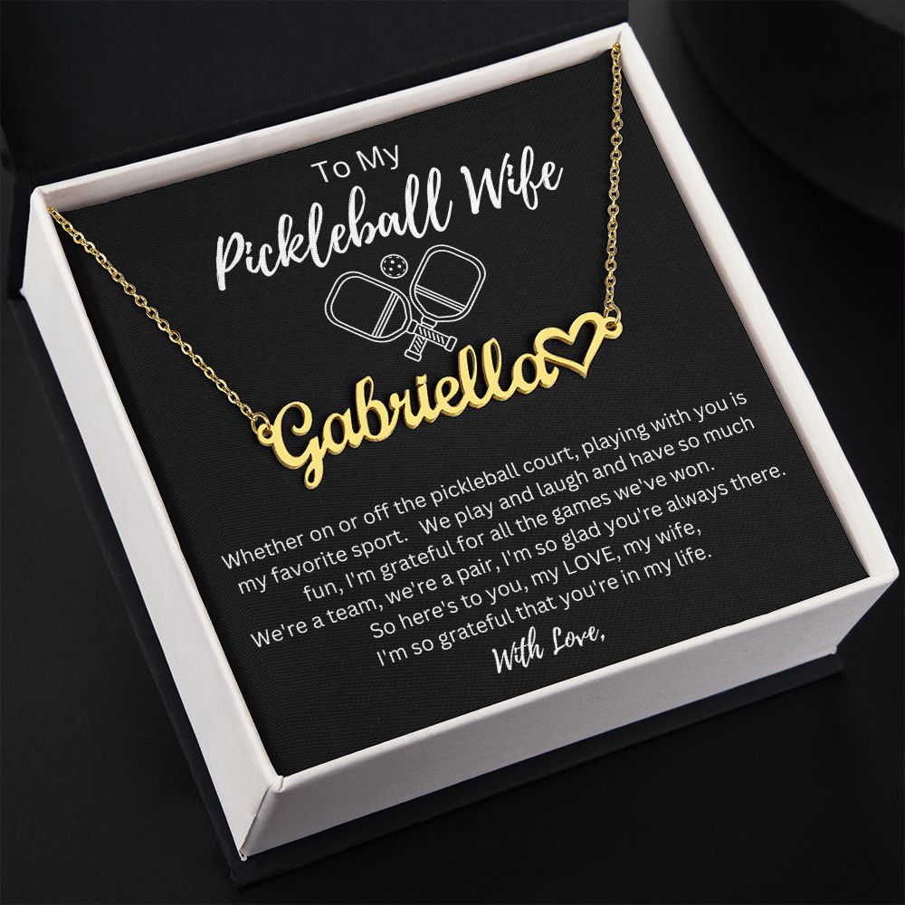 Gift For My Wife- Playing Pickleball With You- Personalized Name Necklace