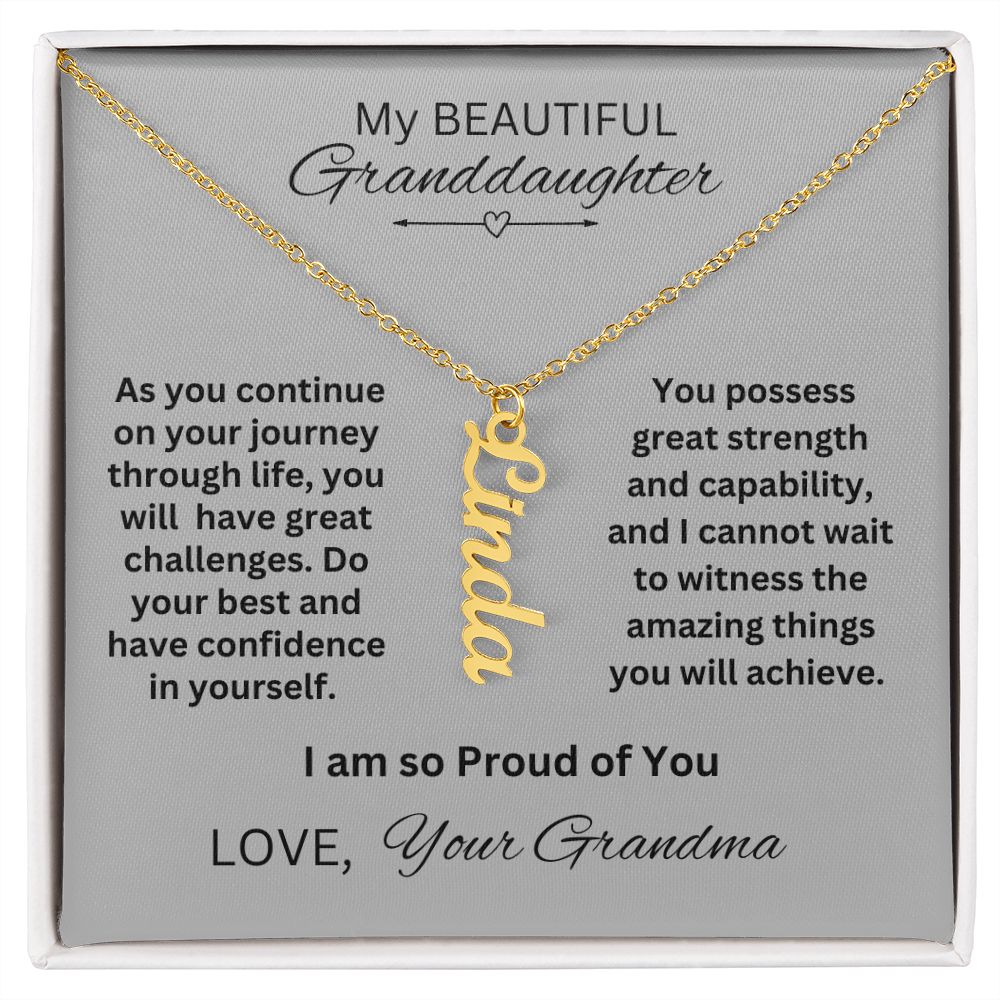Gift For Granddaughter from Grandma-On your journey through life-Personalized Name Necklace
