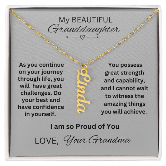 Gift For Granddaughter from Grandma-On your journey through life-Personalized Name Necklace