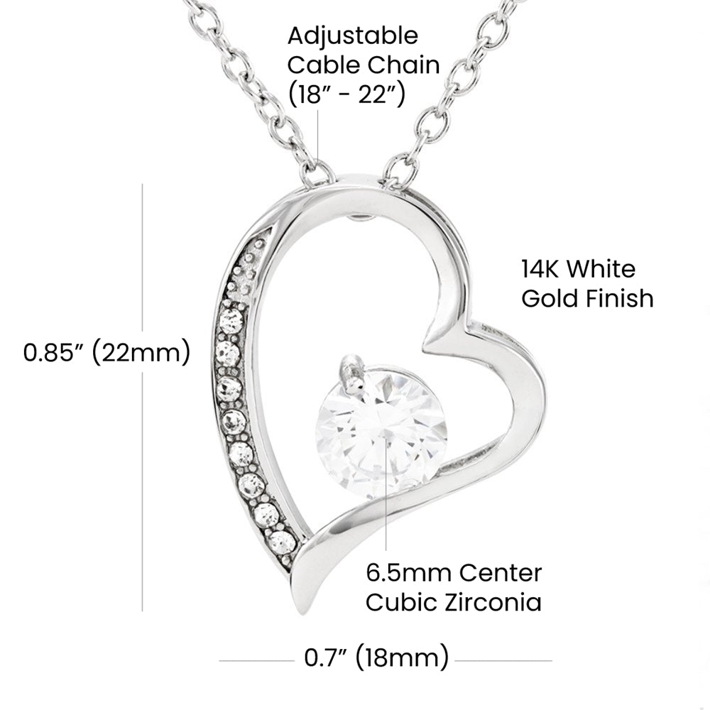 Gift For My Wife-A Woman To Be Cherished And Loved- Forever Love Heart Necklace