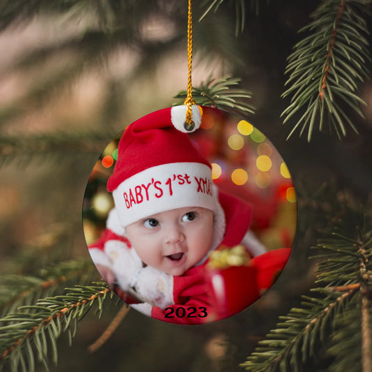 Picture Perfect Photo for Christmas - Personalized Circle Ornament