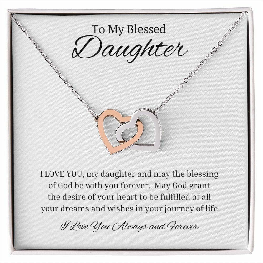 Gift For Daughter - Blessing Of God - Interlocking Hearts Necklace