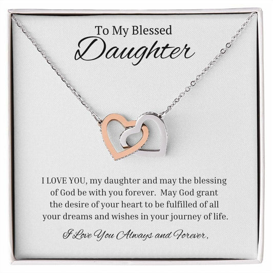 Gift For Daughter - Blessing Of God - Interlocking Hearts Necklace