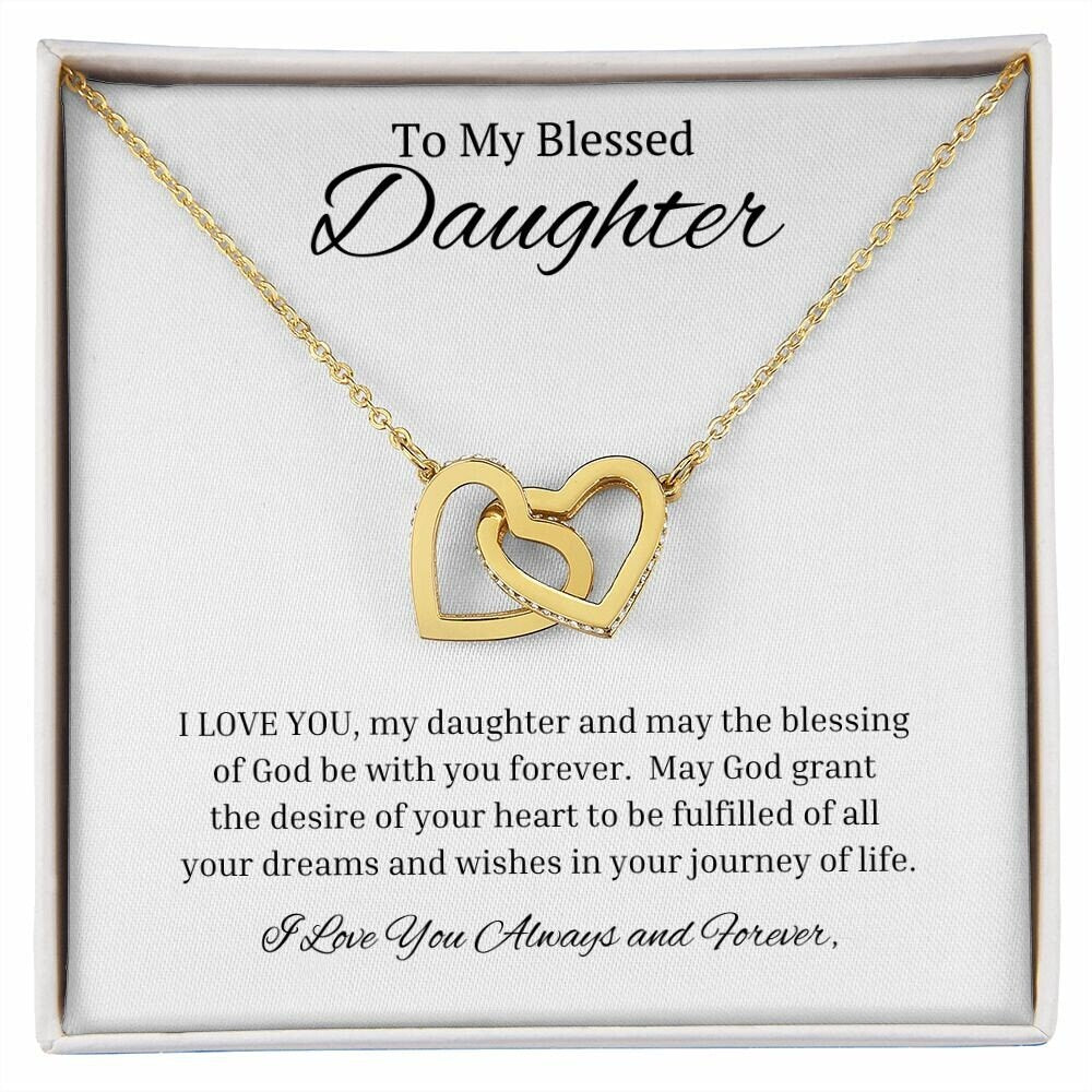 Gift For Daughter - Blessing Of God - Interlocking Hearts Necklace